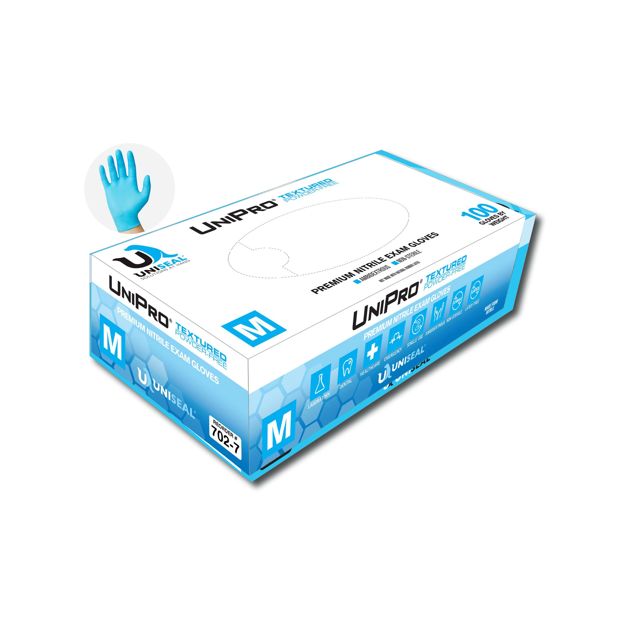 Uniseal® UniPro® Nitrile Powder-Free Exam Gloves (Box) – Unimed