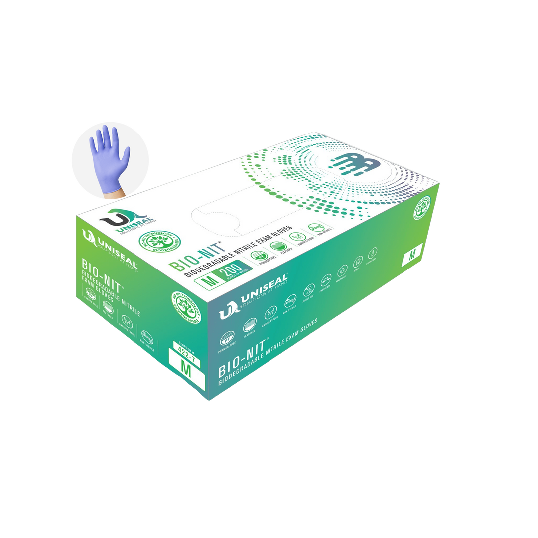 Uniseal® BIO-NIT® – Biodegradable Nitrile Exam Powder-Free Gloves (Case)