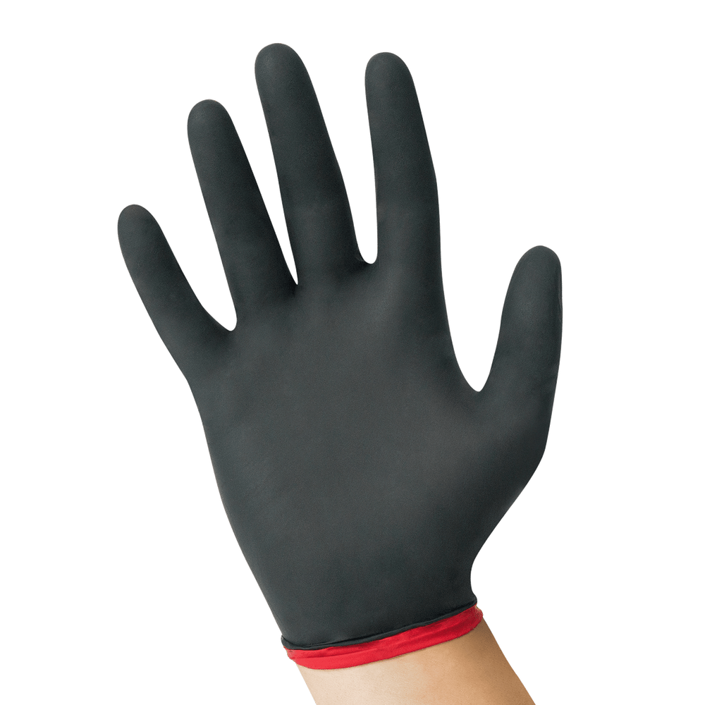 black red color glove