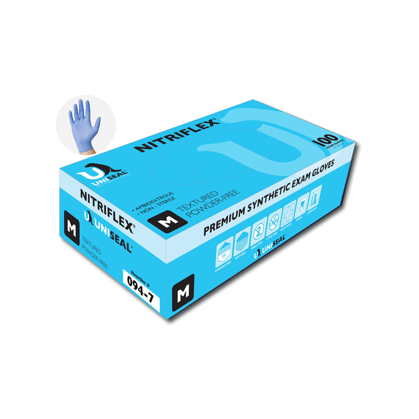 Uniseal nitriflex exam gloves 094